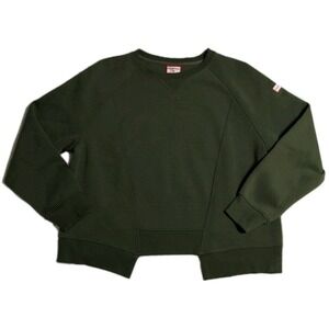 Hunter Target Sweatshirt Womens XL Green Crewneck Pullover Scuba Knit Sweater